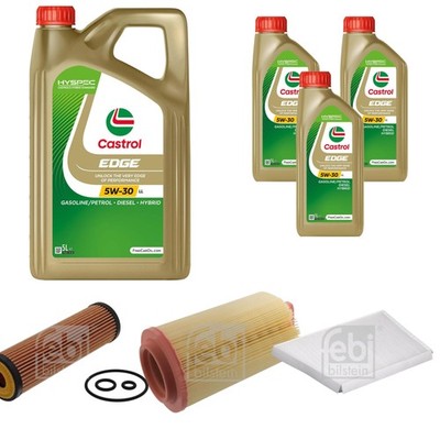 FEBI Inspektionspaket 8L Castrol EDGE Titanium FST 5W-30 LL für Mercedes-Benz