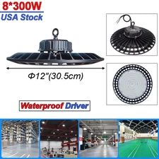 8 Pack High Bay Led Shop Lights 300W Bare Wire for Industrial Commercial Factory
