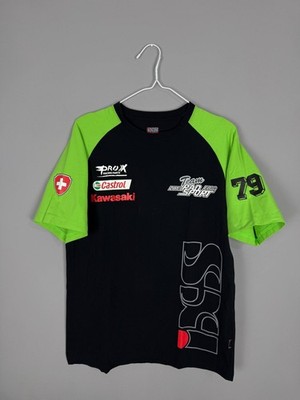 IXS Kawasaki Team Sport Elgg T-Shirt Men's M Black Green Racing Moto Cross
