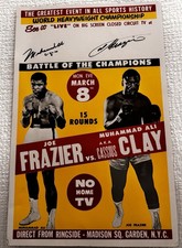 Joe Frazier vs Muhammad Ali Boxing Poster - RARE with both autographs 