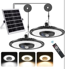 Solar Lights Indoor Outdoor 3000LM Solar Powered Shed Light with Switch, NEW