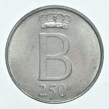 SILVER - WORLD COIN - 1976 Belgium 250 Francs - World Silver Coin *805