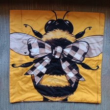 Be Instantly Kind Throw Pillow Cover Bumble Bee Bow Set of 3 AS IS READ Buffalo