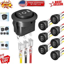 Listed Waterproof 3 Way Rocker Switch 12V for Vehicle  Marine Use - 8 Pack