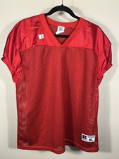 Vintage 90s Y2K Russell Athletic Blank Red Mesh Football Jersey Adult XL O 