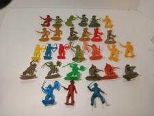 NEW 28 Vintage Mixed Lot of Plastic Cowboys Indians Marx, MPC,