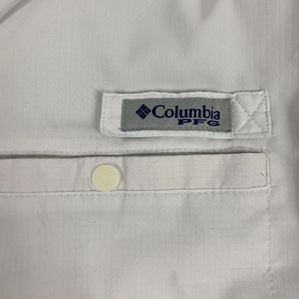 Columbia PFG Tamiami II Shirt Mens Extra Large White Long Sleeve Fishing Vented - Image 3 of 4