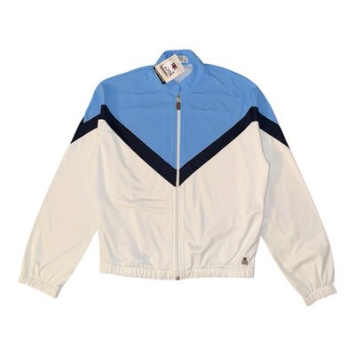 Vintage Cerruti 1881 Jacke Herren L weiß blau Matten Wilander Track Top 1980er neu mit Etikett