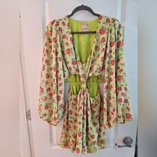 Show Me Your Mumu Yellow Floral Cut Out Mini Dress Size S