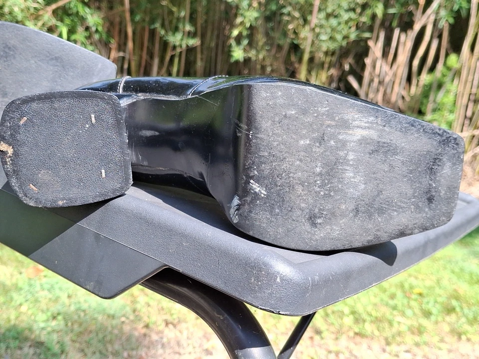 Plataforma subterránea John Fluevog MEGA MUNSTER negro pat. Cuero Reino Unido 8/10 EE. UU.  - Imagen 4 de 4