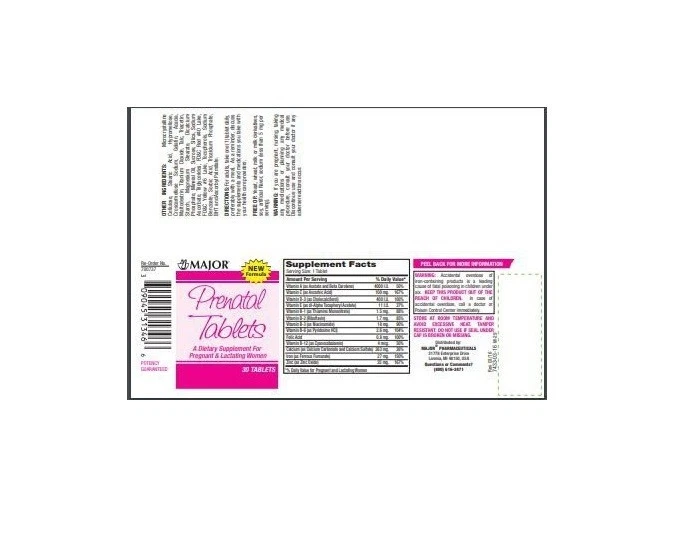 MAJOR Prenatal Tablets Pregnant and Lactating Women Dietary Supplement 30 Tablet - Image 2 of 2