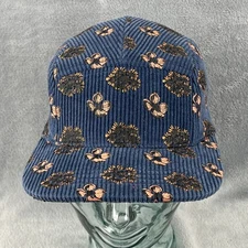 The Cords Co Cap Adult One Size Blue Corduroy Pink Flowers Yupoong Tage Buckle