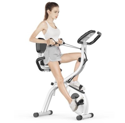 Foldable Exercise Bike   8 Widerstandsstufen, Herzfrequenzsensoren & LCD Display