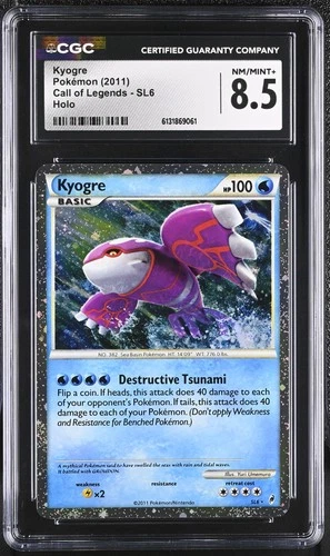 CGC 8.5 NM/MINT+ Kyogre SL6 Call Of Legends Holo Pokemon Card