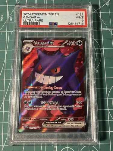 Gengar Ex Ultra Rare 2024 Pokemon Tef En PSA 9