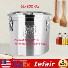Cereal Container Kitchen Stainless Steel Food Flour Oil Storage Bucket Canister