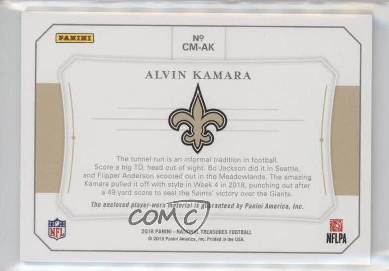 2018 Panini National Treasures Colossal Materials /99 Alvin Kamara #CM-AK - Image 2 of 2
