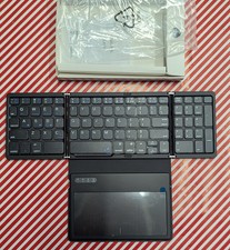 Foldable Bluetooth Keyboard, Portable Full Size Folding, w/ Large Touchpad