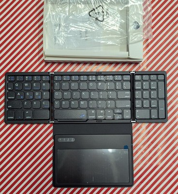 Foldable Bluetooth Keyboard, Portable Full Size Folding,  w/ Large Touchpad