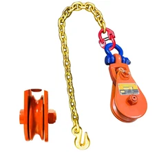 Snatch Block with Chain,Snatch Block 2 Ton WLL, 3" 3/8 Inch - 2Ton Orange