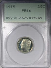 1955 Proof Roosevelt Dime PCGS PR66 OLD GREEN HOLDER Rattler