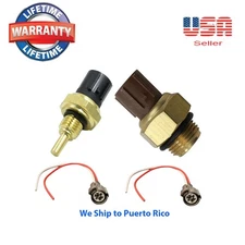 Coolant Fan Switch & Coolant Temperature Sensor+CONNECTORS Fit:Acura Honda Isuzu