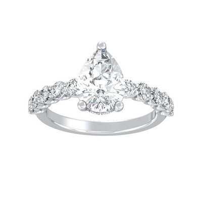 10K White Gold 2Ct Lab Grown Diamond Engagement Ring Size 7 Gift for Women