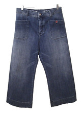 Anthropologie Pilcro Jeans sz 31 Cropped Wide Leg Distressed Button Fly 4 Pocket