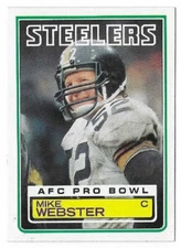 MIKE WEBSTER 1983 Topps Football # 368 Pittsburgh Steelers Pro Bowl HOF NM - MT
