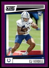 CJ Verdell Rookie 2022 Score Football #392 Purple