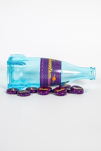 Genuine Authentic Bethesda Fallout Nuka Cola Quantum Glass Bottle & Caps Display - Picture 7 of 12