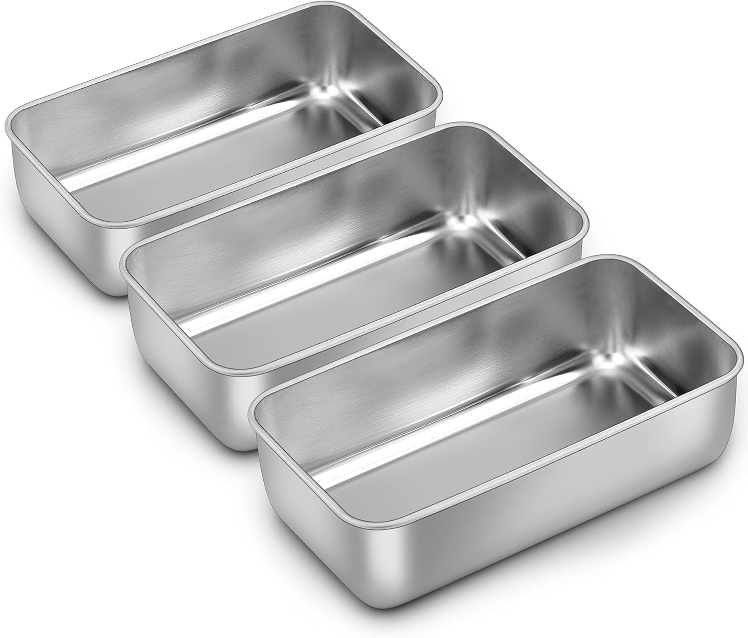 Loaf Pan Set of 3, 9 X 5 Inch Stainless Steel Loaf Pans for Baking Bread, Medium