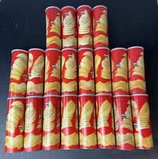 VTG 70s PRINGLES CAN NEWFANGLED POTATO CHIPS 4.5oz MOVIE PROP LOT OF 20