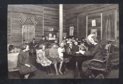 REAL PHOTO MAREY WEST VIRGINIA SCHOOL ROOM INTERIOR TEACHER POSTCARD COPY