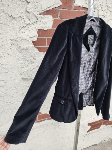 SMALL petite ? women LUCKY BRAND black blazer jacket one button long sleeve - Picture 10 of 22
