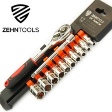 1/4" RATCHET WRENCH SOCKETS SET KIT QUARTER INCH DRIVE METRIC HOLDER RAIL RACK