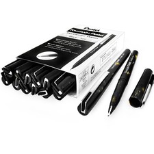 Pentel Disposable Fountain Pen Marbleized Gold and Black Barrel Black 14 Pack