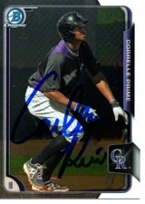 Correlle Prime Colorado Rockies 2015 Bowman Chrome Signed Card