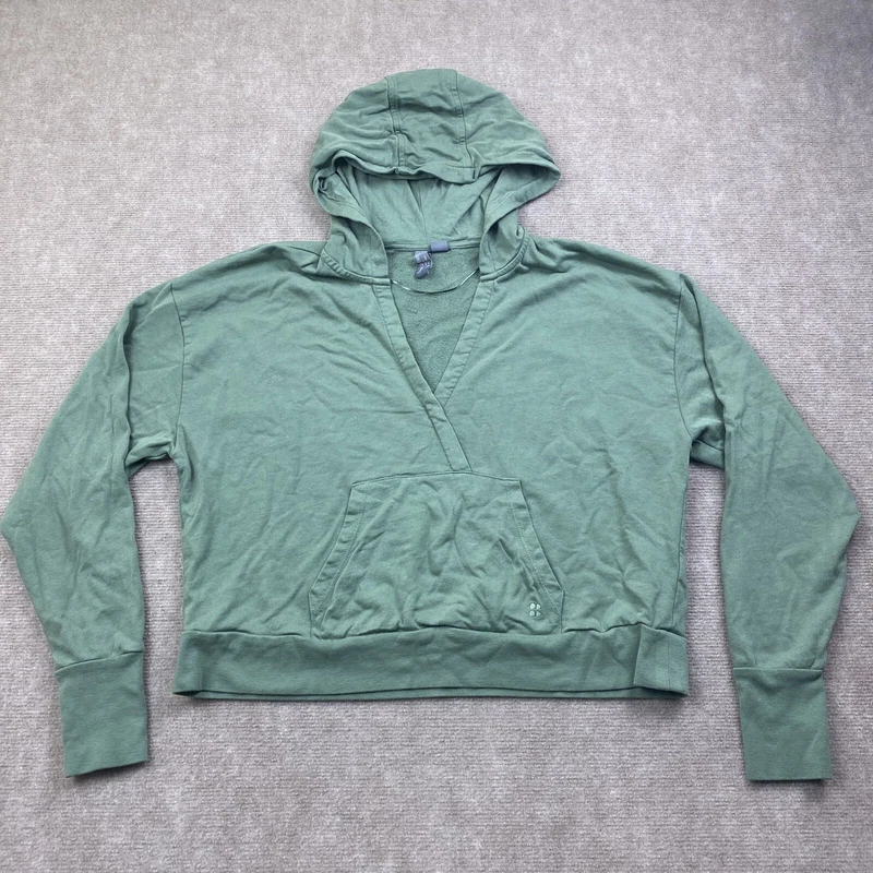 sweaty-betty after class relaxed crop sustainable organic cotton hoodie