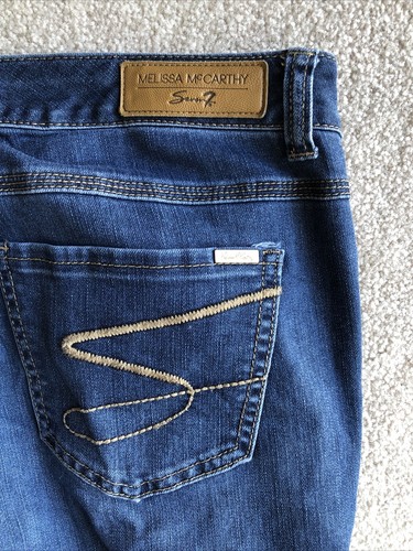 MELISSA MCCARTHY SEVEN 7 Leggings blue stretchy slimming denim jeans Plus 14 - Picture 6 of 10