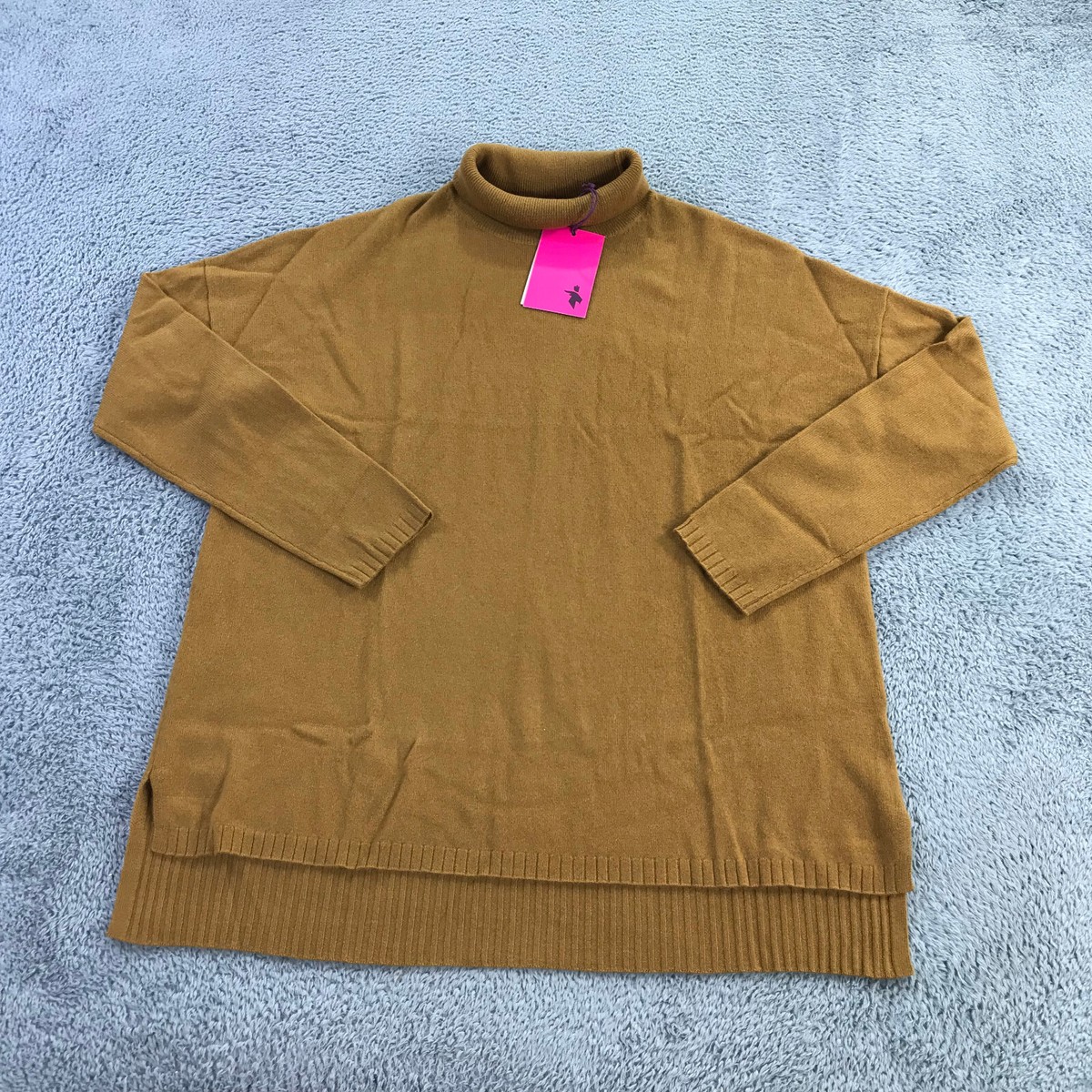 New State Cashmere Sweater Womens Medium Pullover Tunic Mustard