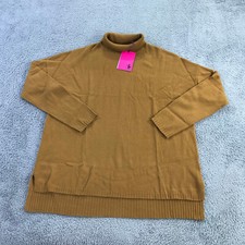 Nuevo Suéter State Cashmere Para Mujer Mediano Pullover Túnica Mostaza De Gran Tamaño