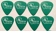 D Andrea Guitar Picks-Green w/White- Lot of 8 Medium Gauge Celluloid-Unused