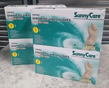 Lot of (400) 7501 SunnyCare Size Small White Synthetic Gloves NIB!