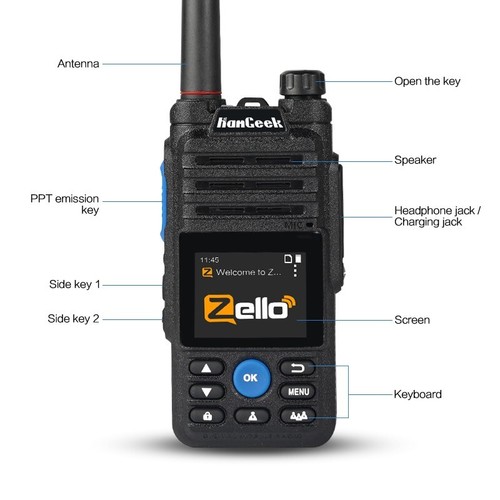 HamGeek HG-369 POC radio talkie-walkie Wifi Bluetooth 2G/3G/4G radio réseau DE - Photo 4/9