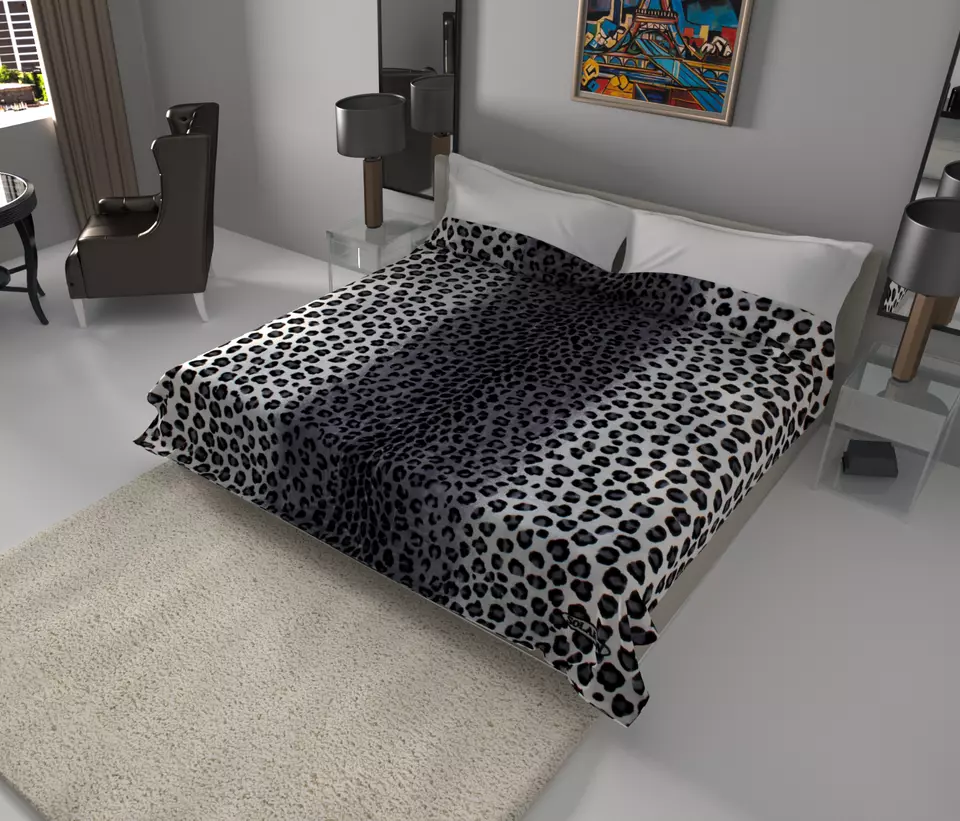 Solaron Blanket throw Thick Ultra Fine Polyester Mink Plush Leopard Heavy Weight - Image 2 of 4