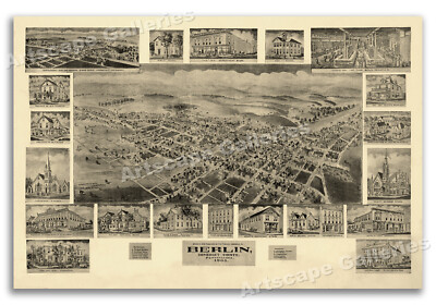 Berlin Pennsylvania 1905 Historic Panoramic Town Map - 20x30