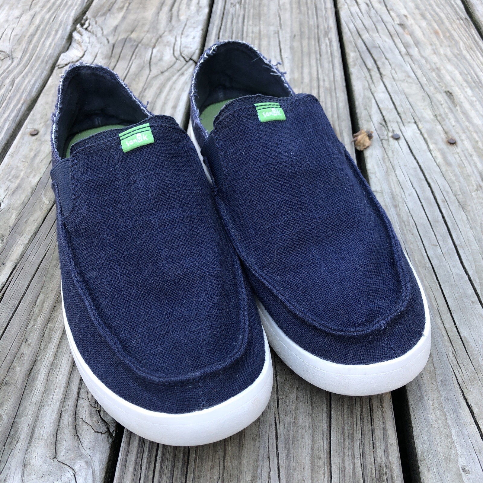Sanuk Mens Pick Pocket Slip On Canvas Blue Casual Sneaker Sh