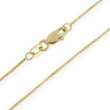 10K Yellow Gold Solid Box Chain Necklace Lobster Claw .55mm 14 16 18 20 22 24 in