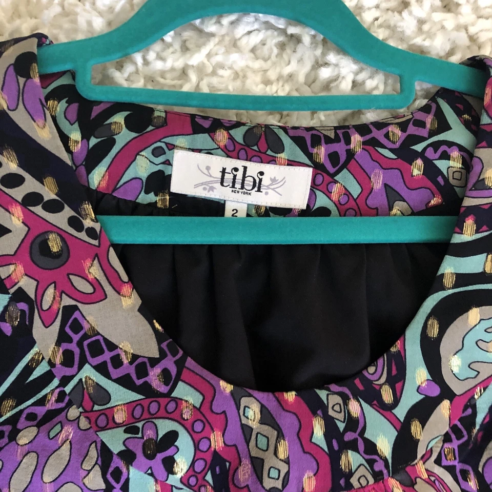 Mini Vestido Boho TIBI Paisley Estampado Floral Talla 2 $400 Foto 2 de 4
